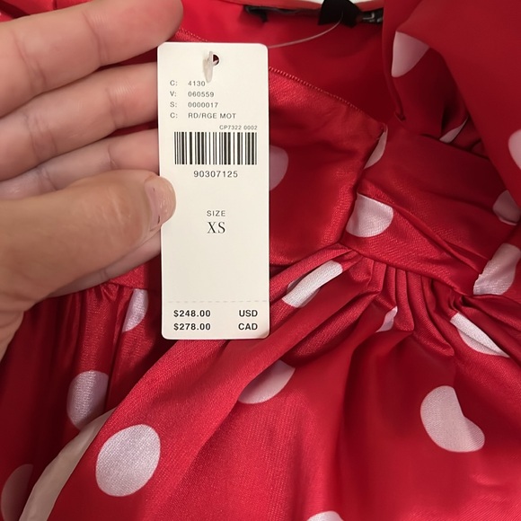 ASTU red polka dot dress - Picture 2 of 2